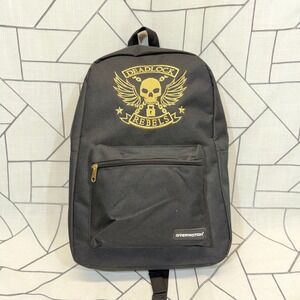 Overwatch Deadlock Rebels Backpack One Size Black Gold Embroidered Skull Bag